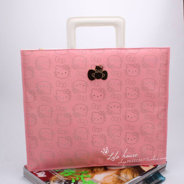 Hello Kitty Day One Pink fresh Hollow series Briefcase ipad Satchel Handbagin the Leather/Lady bags/Men's bag, Ms. bags  category - from Buy2taobao.com to provide professional Taobao agent buy service