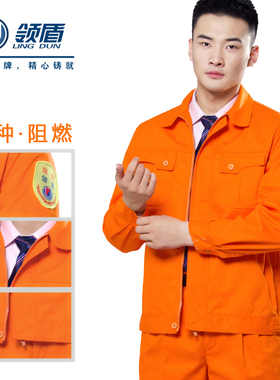 领盾9103 阻燃工作服套装 石油化工工厂车间 特殊工作服 工程服