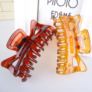 韩版中号发爪耐摔 亚克力抓夹顶夹发饰 固定爪子竖夹头饰头夹 9CM