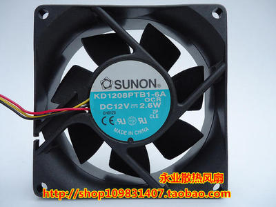 原装 建准SUNON KD1208PTB1-6A 8025 8CM机箱风扇12V 2.6W 双滚珠