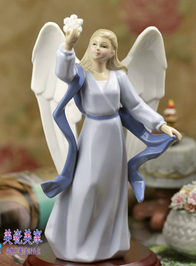 美国hallmark瓷偶圣诞祈福摆件