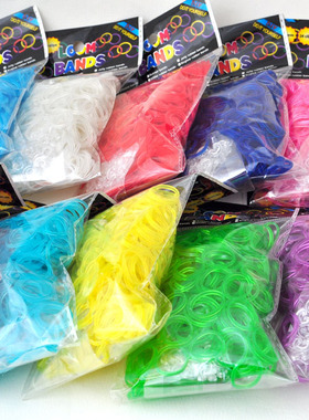 出口 彩虹织机夜光橡皮筋补充包编手链rainbow loom rubber bands