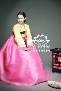 新娘韩服/彩条绣韩服/婚礼敬酒韩服/韩国原装进口面料/H-X01004