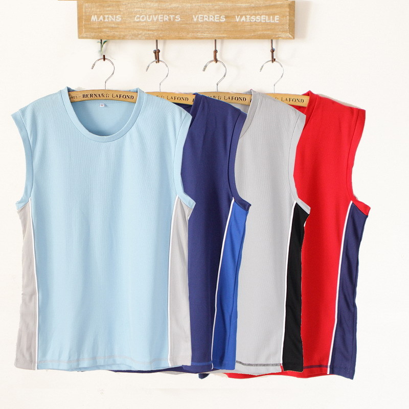 春夏装新款外贸原单韩版男快干运动宽松篮球背心汗背心加大码1