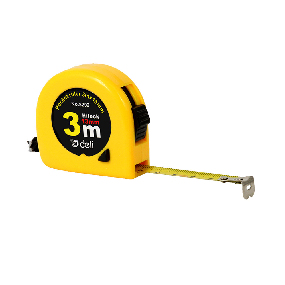 得力8202钢卷尺 3m 卷尺 3米 办公用品卷尺工具尺 装修测量用品