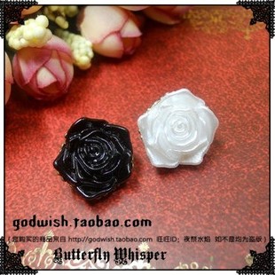 『古堡蔷薇』vintage复古吸血鬼黑白蔷薇玫瑰哥特lolita耳钉耳夹
