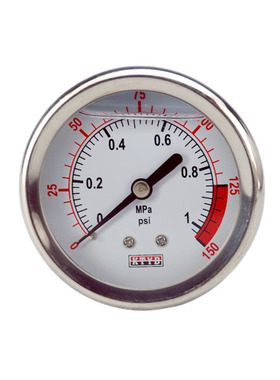 净水器纯水超纯水机耐震不锈钢压力表Y40轴向0-1MpaY40正品液压表