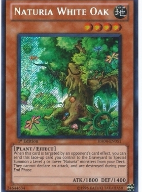 游戏王 美版 正版 - 自然白橡树 Naturia White/银碎/HA04
