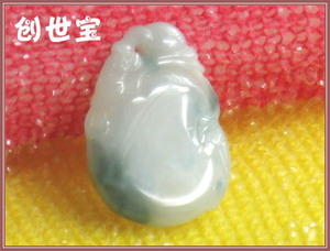 福禄寿吊坠玉 冰糯种翡翠浅绿色福禄寿吊坠