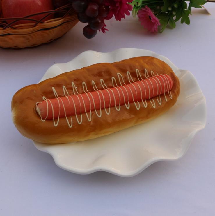 仿真食物食品模型玩具橱柜装饰品手感柔软PU热狗火腿面包