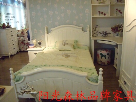 品牌正品/田园韩式/欧式/板实木结合/烤漆/公主儿童床/香河家具城