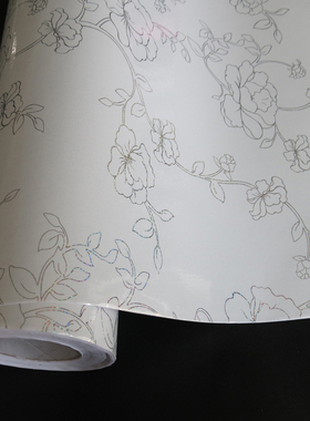 白色珠光银花家具翻新贴纸衣柜橱柜冰箱贴门窗框贴防水耐高温