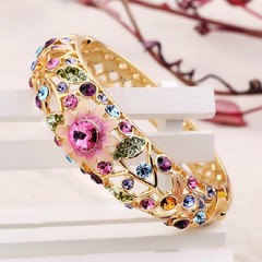 2018 new cloisonne vòng đeo tay nữ phong cách quốc gia cao cấp đồ trang sức thời trang hoa mẫu đơn hoa bracelet nhà máy trực tiếp