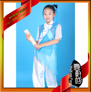 特价儿童舞蹈演出服装幼儿园书生 书童表演服 游子吟古代汉服古装