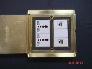 正旦126翻盖贴地式铜电话电脑地面插座