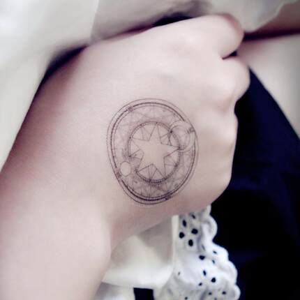 【女仆TATOO】051星之魔法阵-纹身贴/cos/防水 M0002小樱