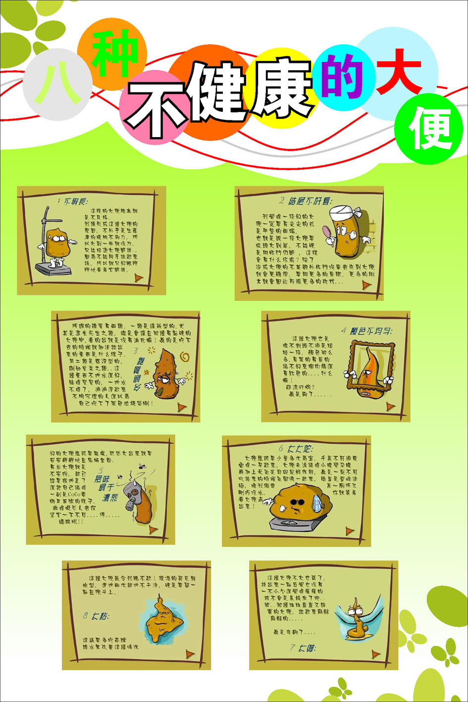 658海报印制展板素材240医院八种不健康的大便知识宣传