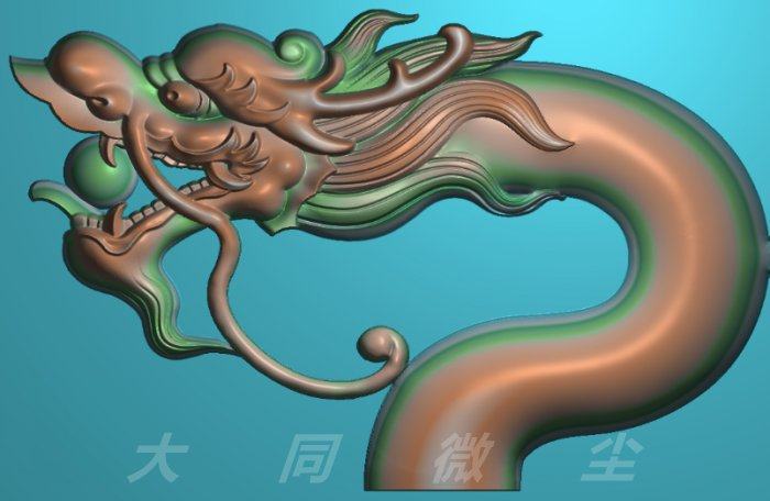 浮雕图 精雕图 灰度图 龙头拐杖1