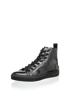 美国正品 Roberto Cavalli Dressy Leather Sneaker 男款高帮板鞋