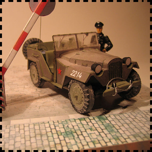 苏联GAZ 25军车模型吉普越野车军事战车手工DIY 67吉普车纸模型