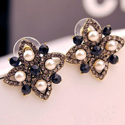 Fashion jewelry package mail-grade cute faux Pearl floral earring ears small girl Korea Korean jewelry