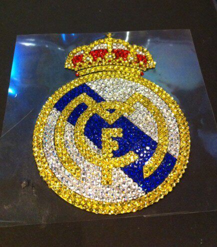 皇家马德里队标水钻 汽车油箱盖贴纸 汽车饰品镶钻车贴 皇马球队
