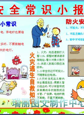 安全常识电子小报成品防火用电知识火灾逃生自救电脑手抄报233
