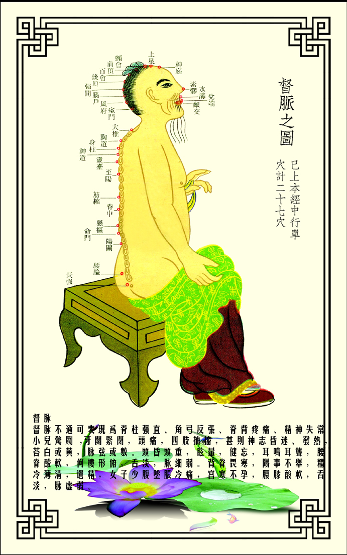 海报印制338人体海报展板2美容养生督脉之图 非高清图