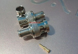 纯铜花网纹BNC Q9示波器监控视频RG6U馈线接头 5冷压视频馈线头