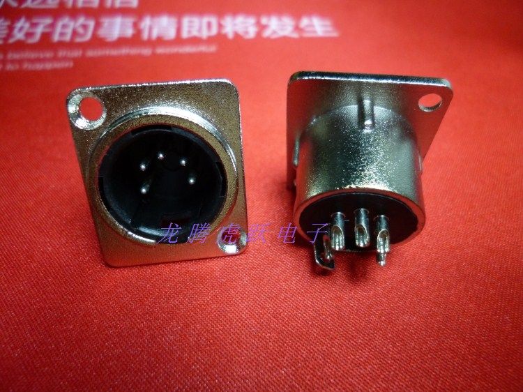 优质5芯卡龙座镀镍 五芯卡龙公座 5芯卡侬座 音响插座面板卡农座