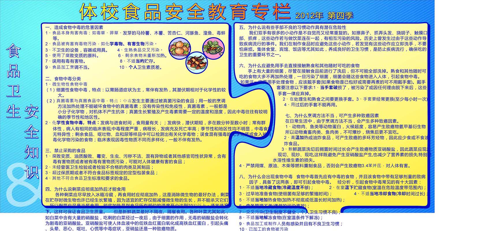 695海报印制海报展板素材616校园冬季食品卫生安全专栏