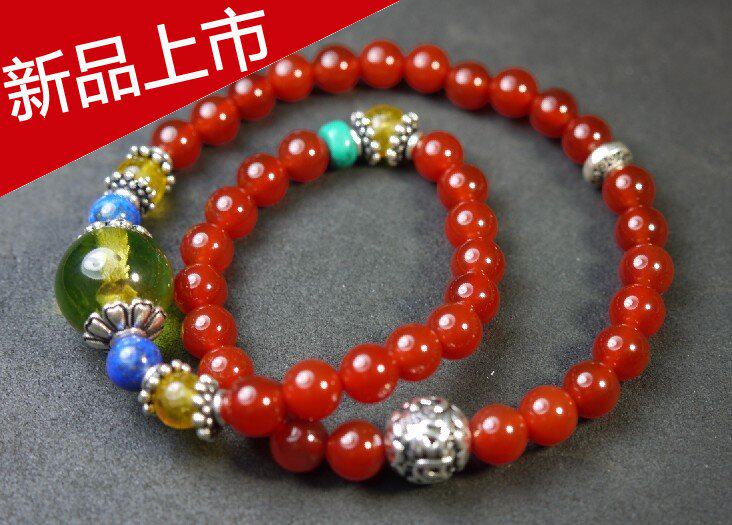 生日琥珀玛瑙纯银吊坠时尚饰品