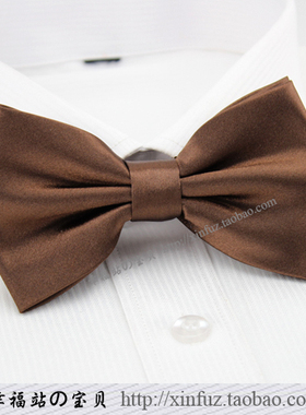韩版男士领结 深栗色双层蝴蝶结 商务正装婚宴主持搭配成人领结
