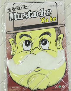 动漫假发胡子 圣诞老人假胡子 表演化妆舞会八字胡 白色假胡子