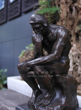 思想者思考者铜像雕塑家居装饰品电视酒柜玄关展示架办公室摆件