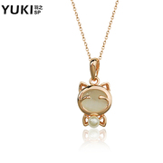 YUKI female cat''s eye jewelry necklace Pearl Korea Korean fashion creative Valentine''s Day surprise gift