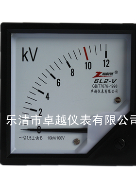 卓越仪表 优质 交流高压电压表 6L2 0-12KV 10KV/100V 10/0.1KV