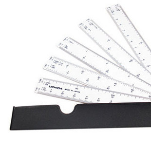 日本UCHIDA 内田扇形比例尺 比例尺 设计用比例尺 扇形尺