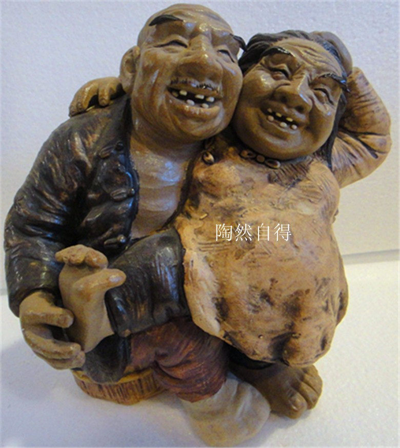 乐呵呵老公公婆婆金婚纪念礼物客厅电视柜装饰摆件陶瓷人物卧室设,家居饰品,装饰摆件,淘宝优惠券,粉丝福利购,淘宝优惠卷