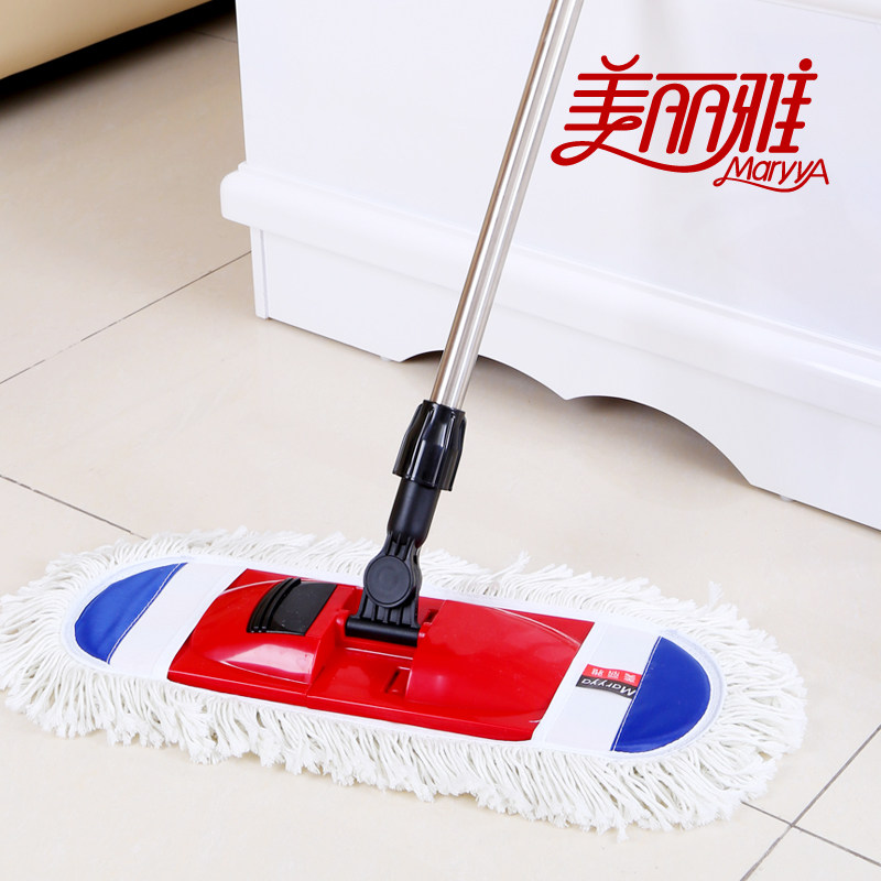 美丽雅拖把布套式棉线平板地拖 2109折叠可夹布尘推家用擦地拖布