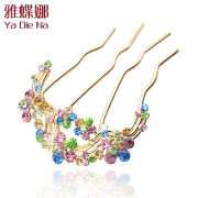 Ya na genuine rhinestone hairpin hair clip made by the popular four-tooth comb plug comb full rhinestone AD014