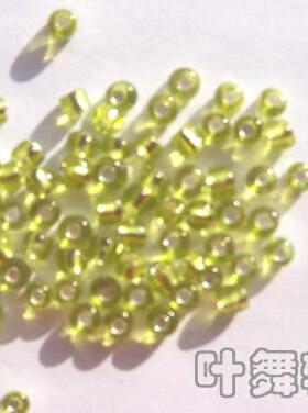 DIY串珠配件-3mm浅绿色灌银米珠，0.5元15克