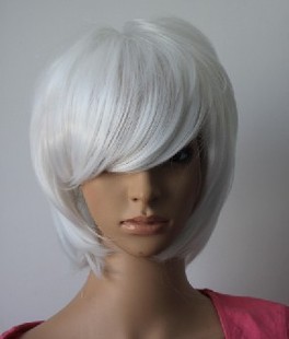 薄樱鬼 冲田总司 罗刹 白色翻翘 cosplay假发