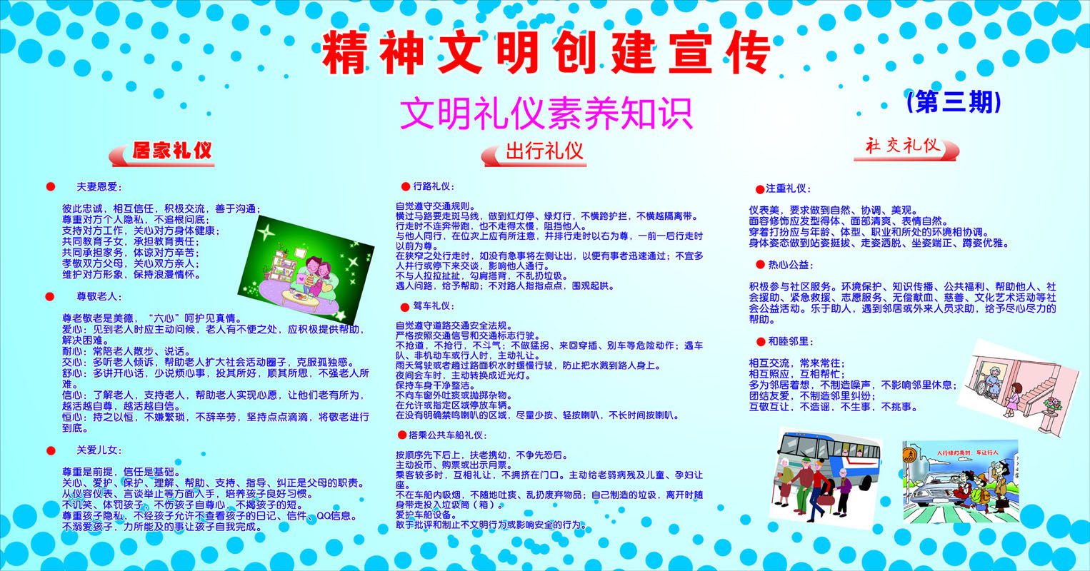 645海报印制海报展板素材799精神文明创建礼仪素养知识宣传栏
