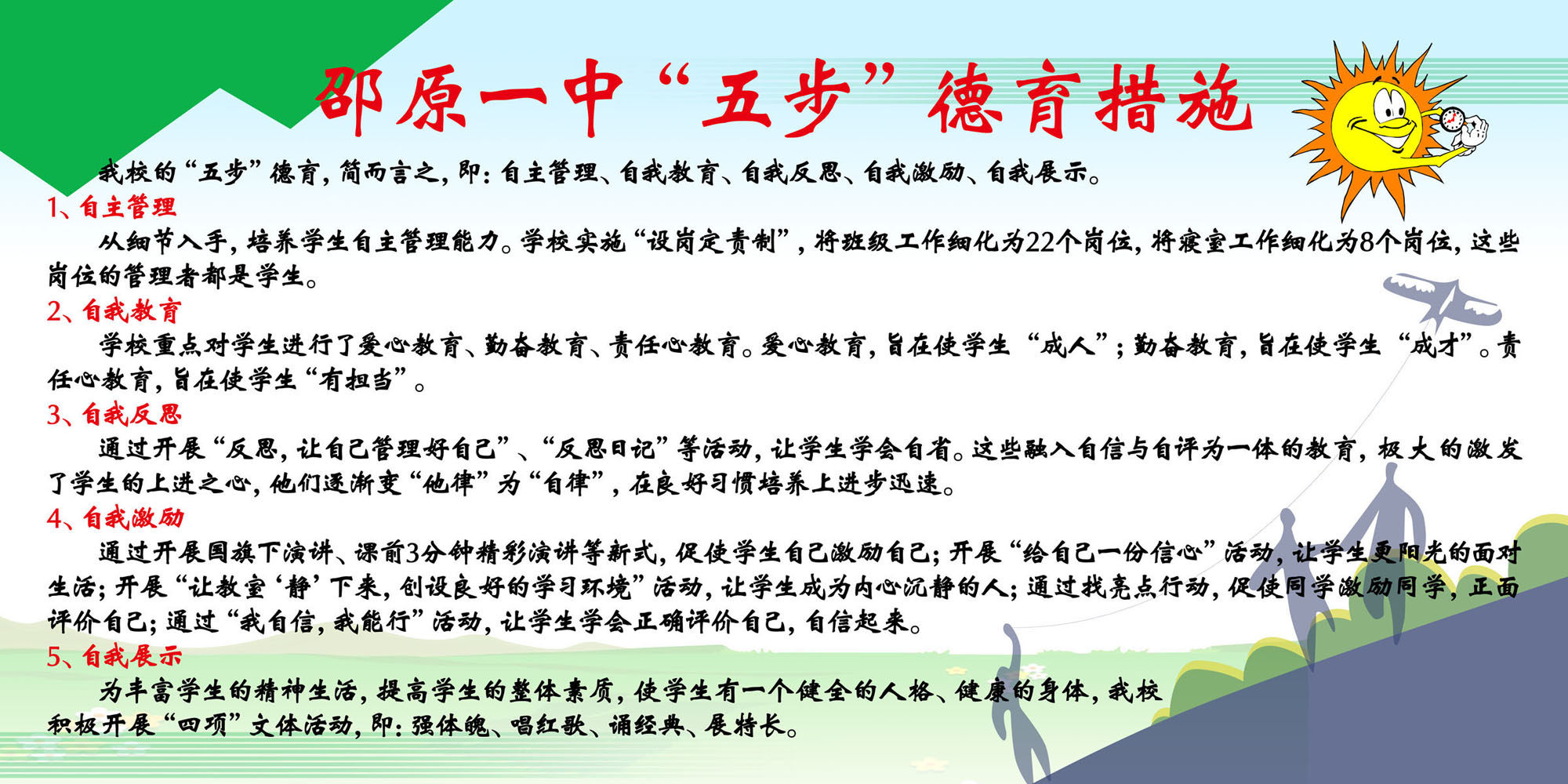 657海报印制展板素材267学校五步德育措施