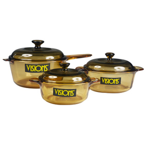 698.6元包邮 CORNING 康宁 VISIONS晶彩 透明锅具三件套