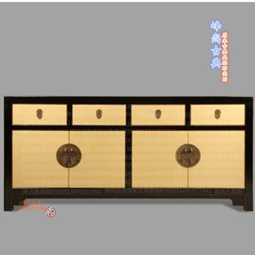 实木手工复古风中式玄关餐边柜