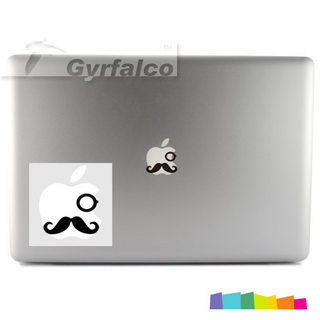 MacBook Pro Air苹果笔记本电脑贴纸 苹果LOGO贴 胡子苹果电脑贴