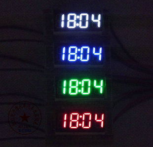 红蓝白绿4色可选 红日电子 12V摩托车汽车LED夜光数字车载电子钟