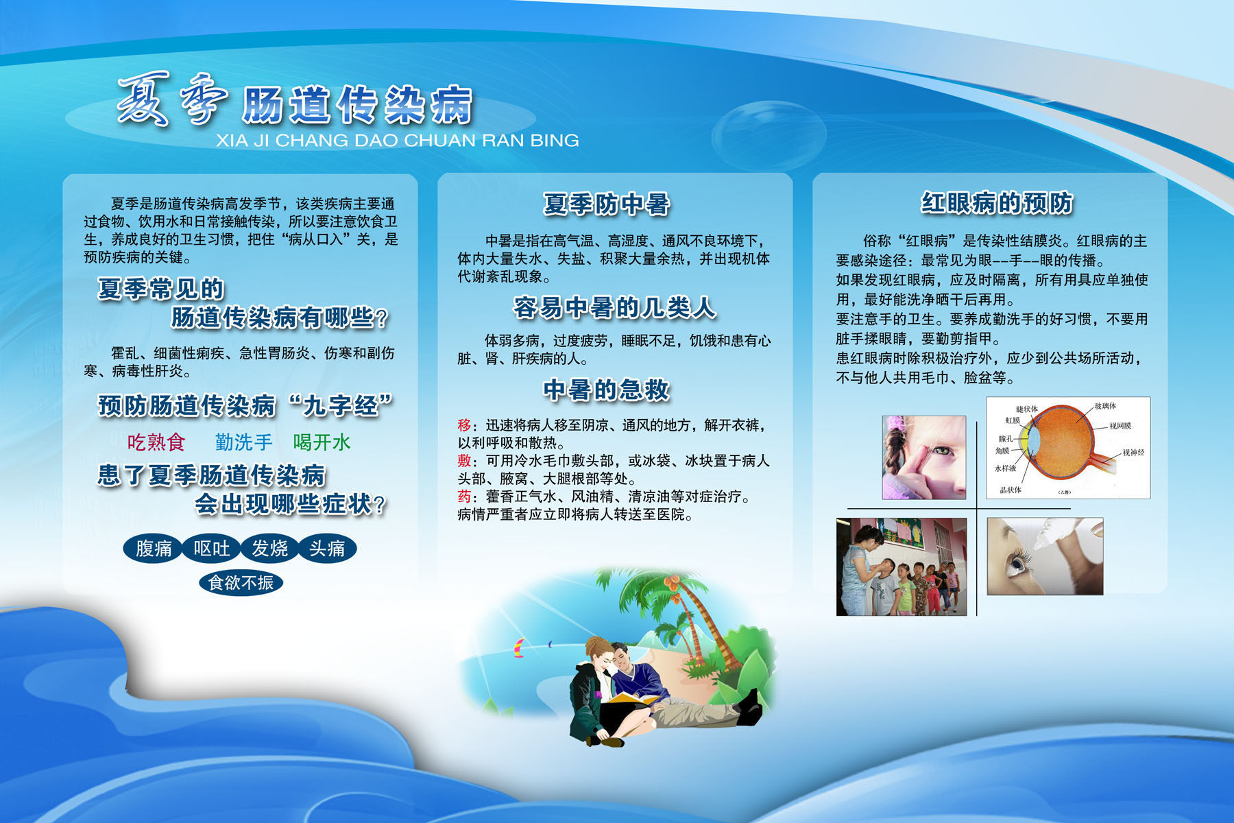 650海报印制定制展板素材277夏季肠道传染病流行感冒防